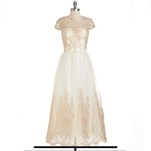 Chi Chi London Metallic Lace Dress (Long)